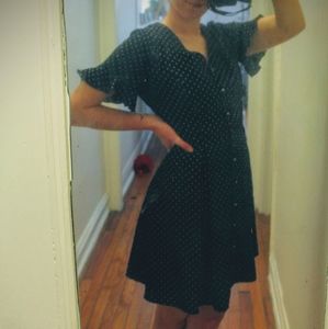 Black Polka Dot Button Dress
